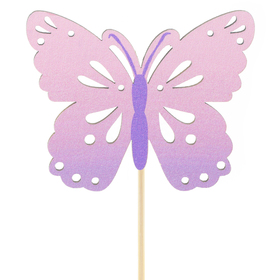 Schmetterling Zazou 8cm auf 50cm stick FSC* lila