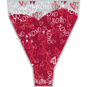 Sleeve Xoxo 21x14x4in red