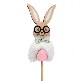 Bunny Fuzzy 3.5in on 20in stick blanco