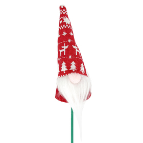 Xmas Gnome 4.75in pick on 20in stick red