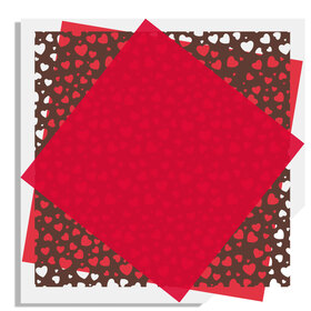 Chocolate Hearts 24x24in red with hole