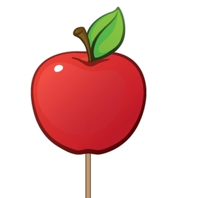 Fruit Apple 7cm on 50cm stick