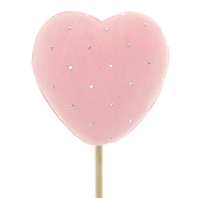 Hart Alix 7,5cm op 50cm stok roze
