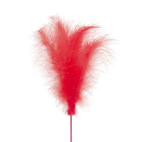 4200816 Easter Feather 14cm on 50cm stick red
