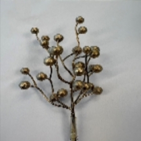 Berry Branch on 50cm stick painted gold