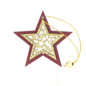Star Eve with glitter 11cm red