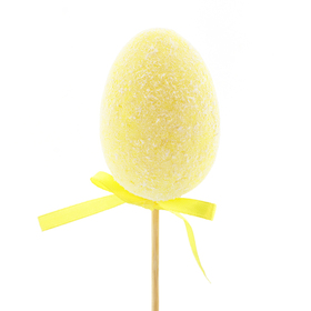 Huevo Candy 7cm en palo 50cm amarillo