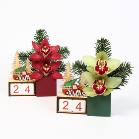 XMAS Calender planter. 17.7x7.4xH16.8cm FSC*, 2ass