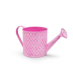 Zinc Watering can Diamond Ø12xH12cm ES12 washed pink
