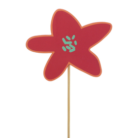 Blume Party 8cm auf 50cm Stick FSC* rot
