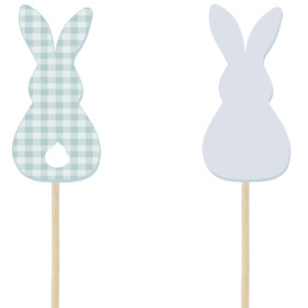 Gingham Bunny 11x5cm on 37cm stick FSC*