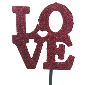 Love Art 10cm on 50cm stick red