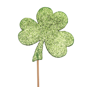 Shamrock With Glitter 3.5in on 20in stick