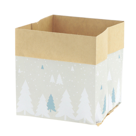 Paper Bag White Christmas 12.5x12.5x12.5cm FSC* gray