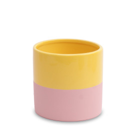 Ceramic Pot Soft Touch 4in Sunny yellow