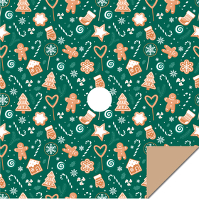 Christmas Treats 24x24in dark green with hole