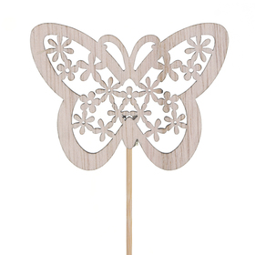 Butterfly Shirley 6x4,5cm on 11cm stick FSC* naturel