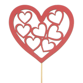 Sweet Hearts 7,5cm  op 50cm stok FSC* rood