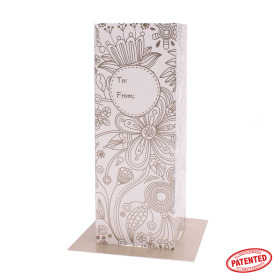 Card Vase NL Daily Flower 8.5x8.5x24cm cream