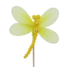 Libelle Oriënt 8cm op 50cm stok geel