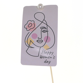 Happy Women's day 10cm op 50cm stok FSC* roze