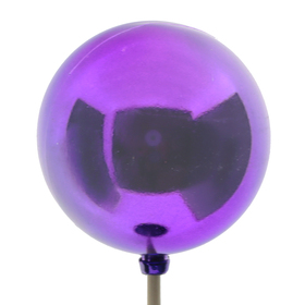 Christmas Ball Glossy 6cm on 50cm stick purple