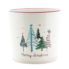 Ceramic pots Rockin' around the Xmas tree Ø13xH12.2cm ES12