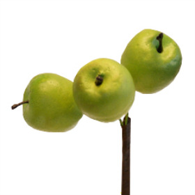 Fruit Apple trio 3x3.5cm on 50cm pick green