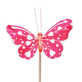 Vlinder With Love 7,5cm op 50cm stok rood