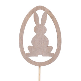 Egg Rabbit 6cm on 50cm stick FSC* natural
