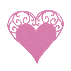 Heart Little Romance 7cm on clip pink
