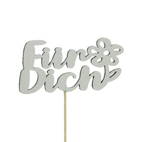 Für Dich 12x6cm on 50cm stick FSC* white