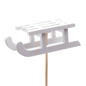 Winter Slee 8cm op 50cm Stick FSC* weiß