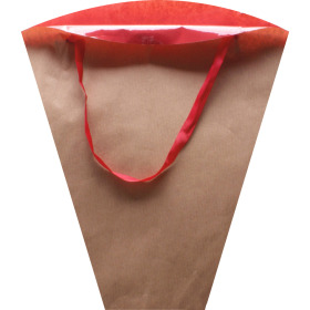 Flowerbag Kraft 45x45x14cm rood
