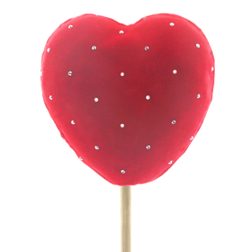 Hart Alix 7,5cm op 50cm stok rood