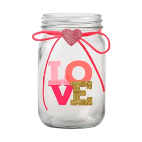 Glass jar Love 8x13cm