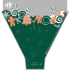 PCR80% Sleeve Christmas Treats 50x44x12cm green