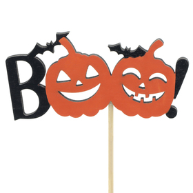 Halloween Boo 10x5cm on 50cm stick