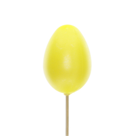 Egg Pearly 2.5in on 20in stick yellow