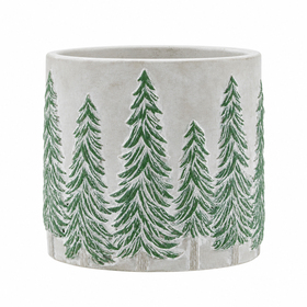 Beton pot Timber Ø13,5xH11,8cm ES12 groen/grijs