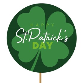 Happy St Patrick’s Day 8cm on 50cm stick (French/English)