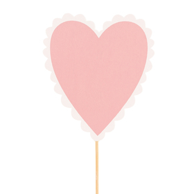 Coeur Lacey 8cm en pique 50cm FSC* rose