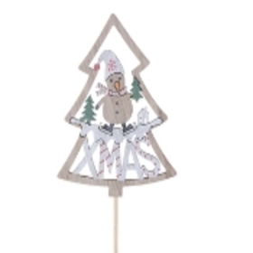 Xmas Skater 9cm on 50cm stick