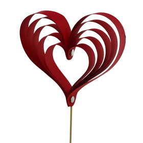 Heart Eternal Love 16x14cm on 50cm stick red