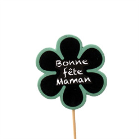 Bonne Fête Maman 8cm on 50cm stick green