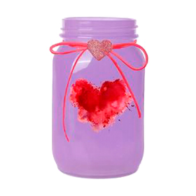 Glass jar Timeless Heart 3x5in lavender