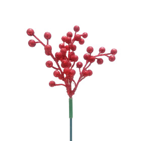 Xmas Berry Branch on 20in stick red