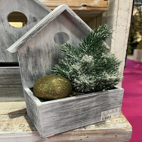 Wooden bird house 18x9xH25.5cm FSC* Gray