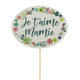 Je t'aime Mamie 6.5cm on 15cm stick FSC*