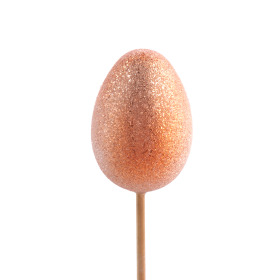 Crystal Egg 6cm on 50cm stick orange